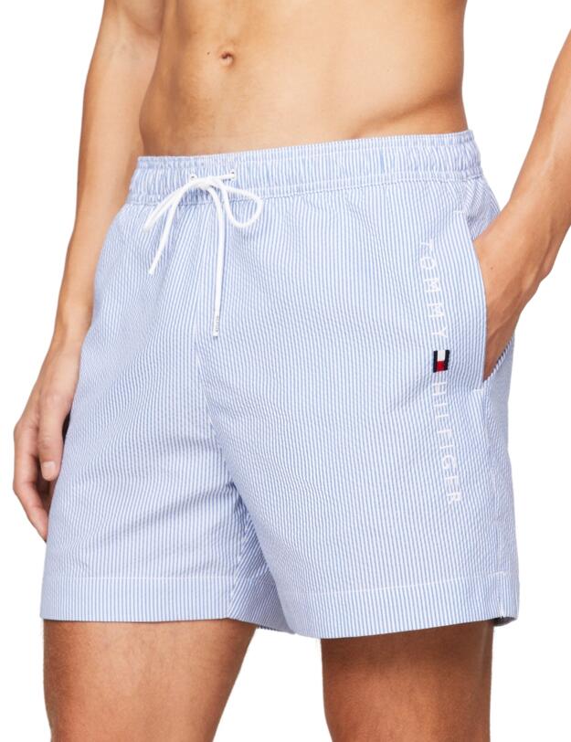 Tommy Hilfiger Men Medium Drawstring Shorts Ithaca White/ Blue Spell