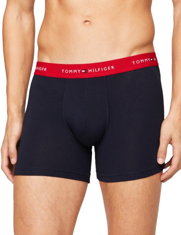 Tommy Hilfiger 3 Pack Boxer Briefs Desert Sky/ White/ Primary Red