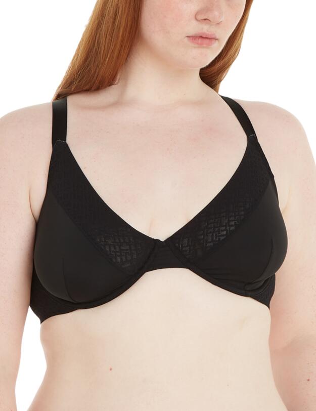 Tommy Hilfiger TH Monogram Triangle Bra Black