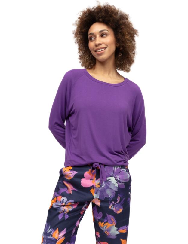 Cyberjammies Edie Slouch Jersey Pyjama Top Light Purple