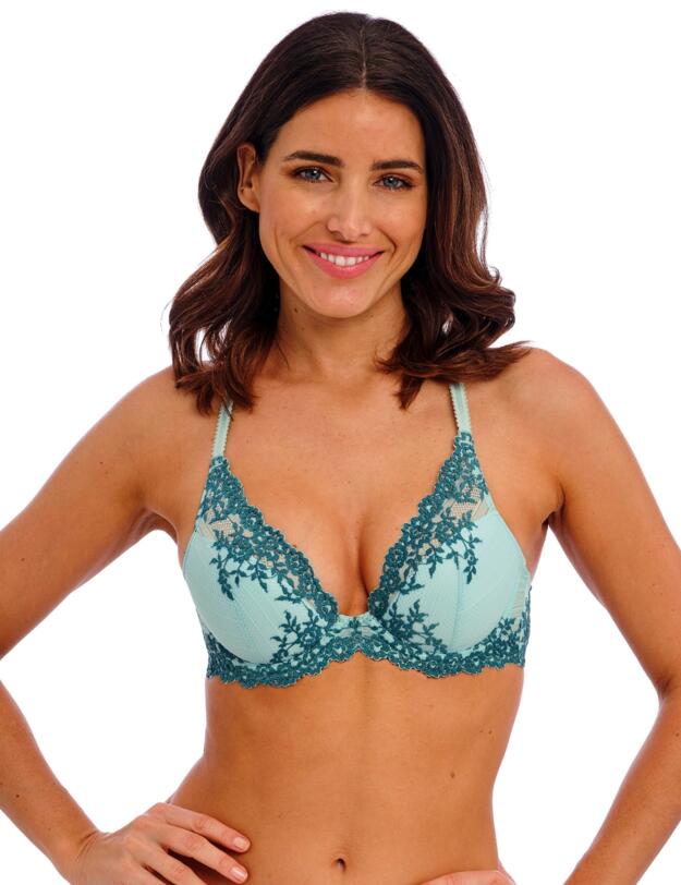 Wacoal Embrace Lace Plunge Bra Eggshell Blue/Brittany Blue