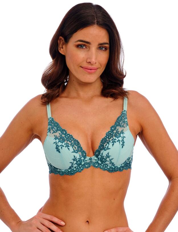 Wacoal Embrace Lace Plunge Bra Eggshell Blue/Brittany Blue