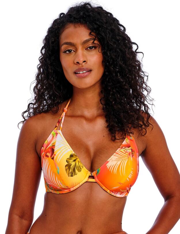 Freya Miami Sunset Halter Bikini Top Papaya