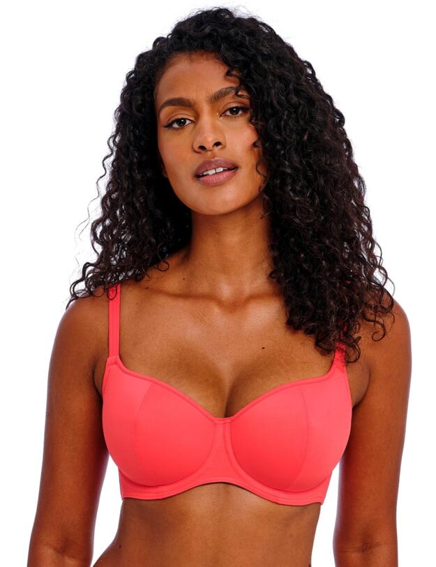 Freya Jewel Cove Sweetheart Bikini Top Plain Sunset