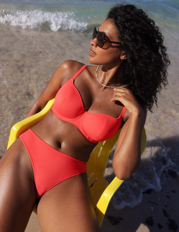 Freya Jewel Cove Sweetheart Bikini Top Plain Sunset