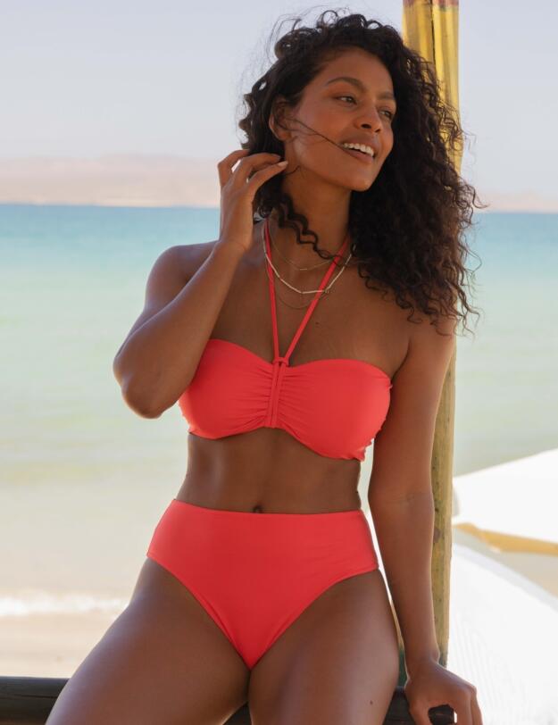 Freya Jewel Cove Bandeau Bikini Top Plain Sunset
