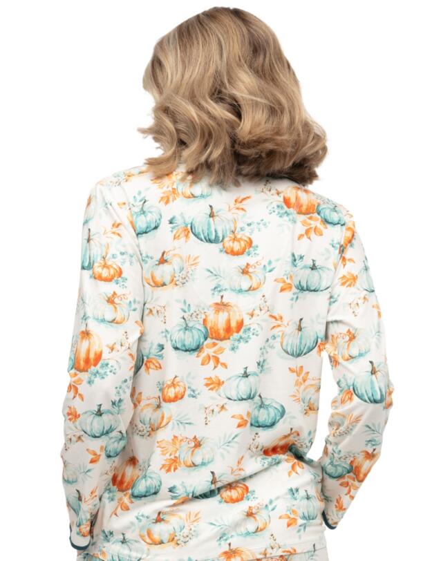 Cyberjammies Goldie Pumpkin Printed Jersey Pyjama Top Cream Mix