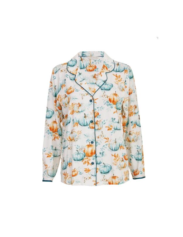 Cyberjammies Goldie Pumpkin Printed Jersey Pyjama Top Cream Mix