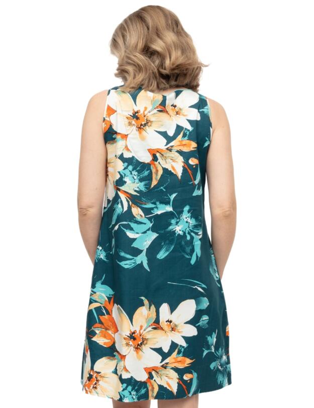 Cyberjammies Goldie Floral Print Short Nightdress Teal Mix