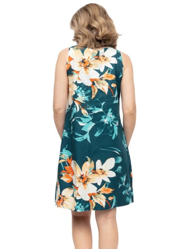 Cyberjammies Goldie Floral Print Short Nightdress Teal Mix