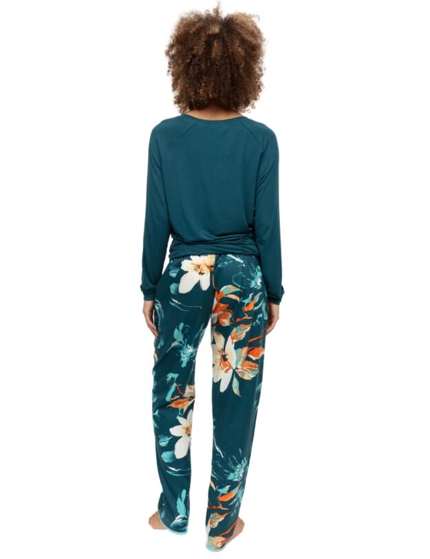 Cyberjammies Goldie Floral Print Pyjama Bottoms Teal Mix