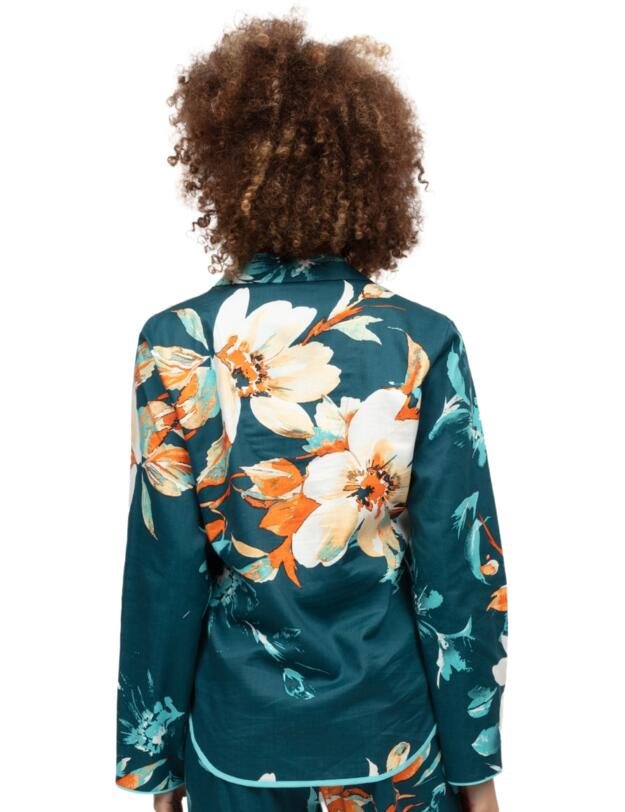 Cyberjammies Floral Print Pyjama Top Teal Mix