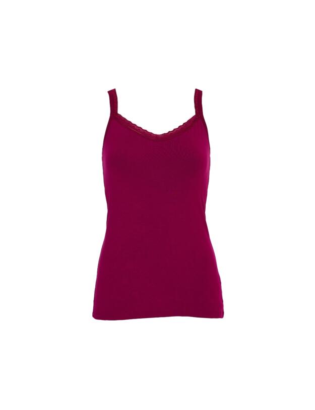 Cyberjammies Penelope Lace Trim Jersey Hidden Support Vest Berry