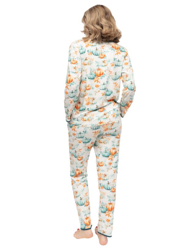 Cyberjammies Goldie Pumpkin Printed Jersey Pyjama Top Cream Mix