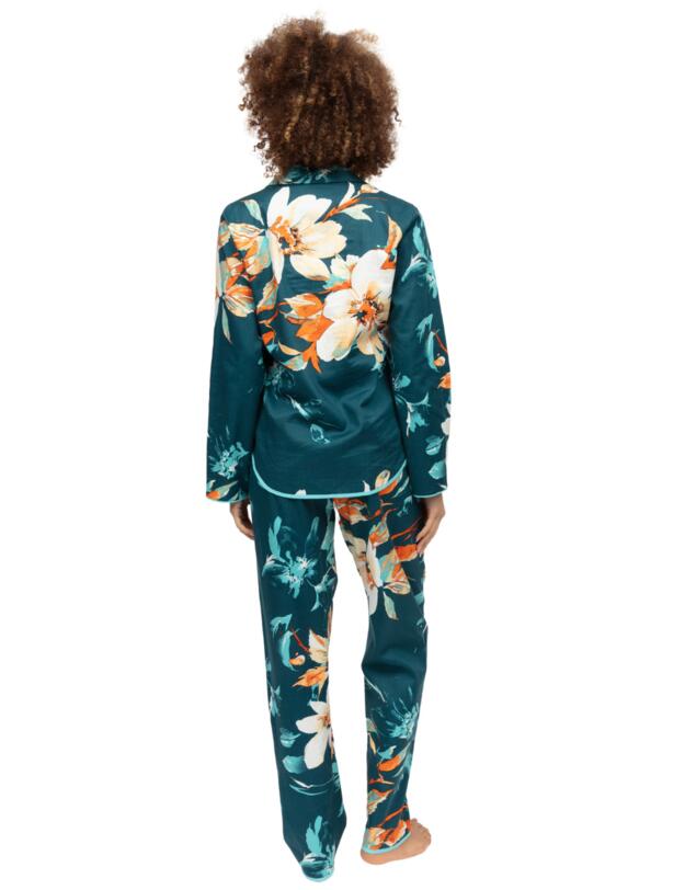 Cyberjammies Floral Print Pyjama Top Teal Mix