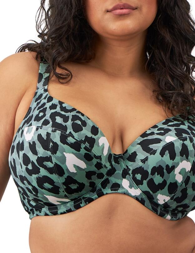 Elomi Jungle Bay Plunge Bikini Top Olive