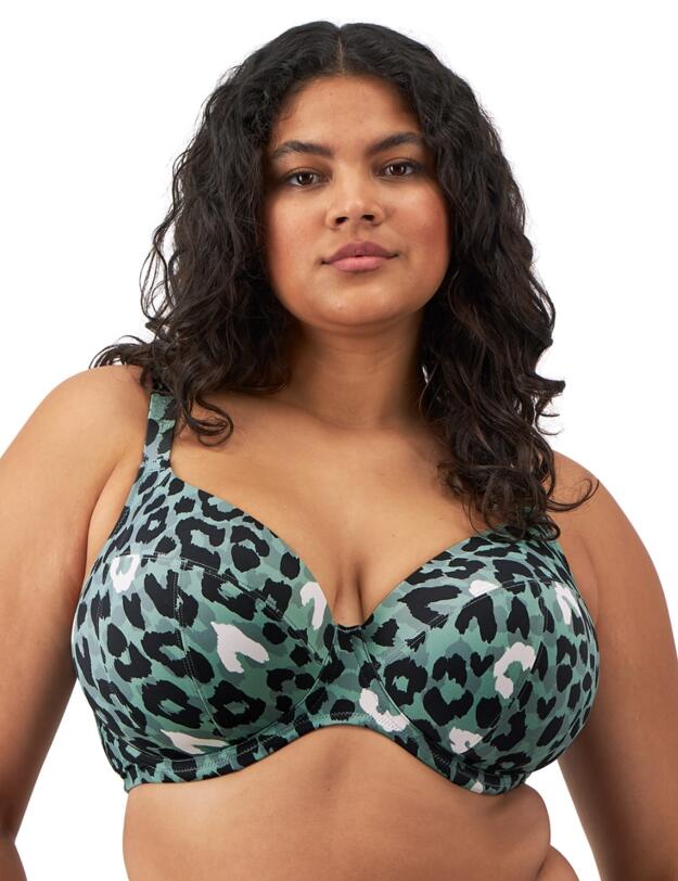 Elomi Jungle Bay Plunge Bikini Top Olive