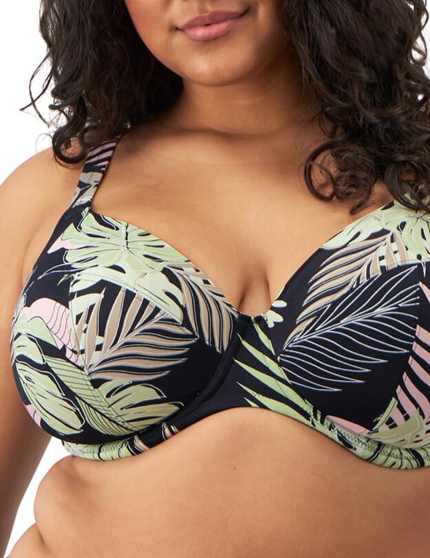 Elomi Tropical Retreat Plunge Bikini Top Black