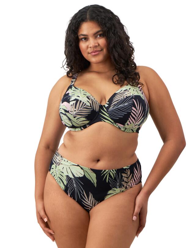 Elomi Tropical Retreat Plunge Bikini Top Black