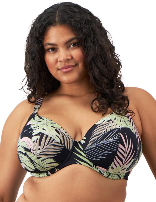 Elomi Tropical Retreat Plunge Bikini Top Black