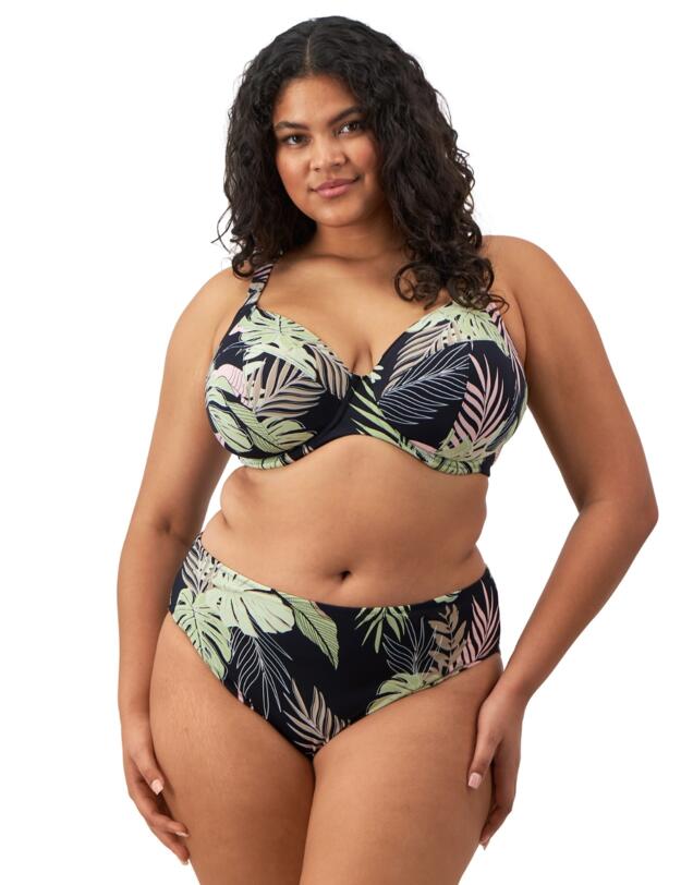 Elomi Tropical Retreat Mid Rise Bikini Brief Black