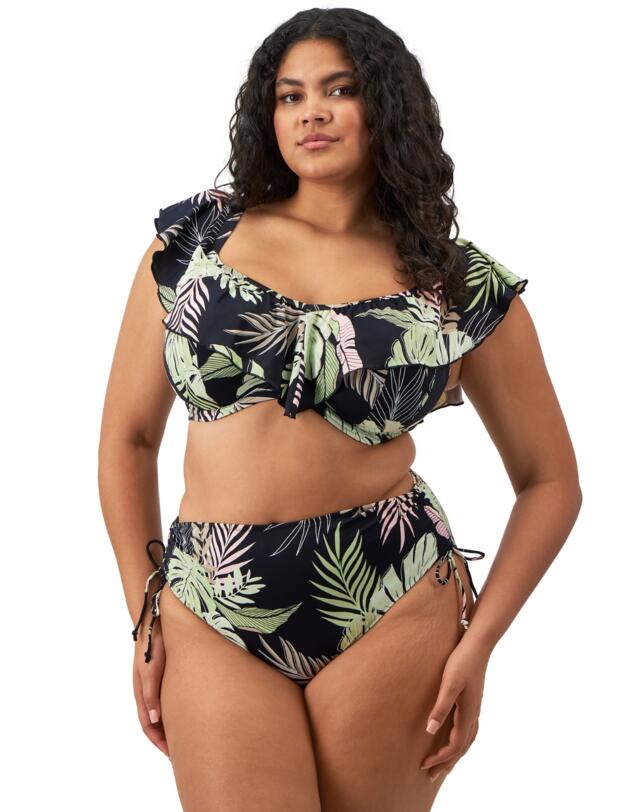 Elomi Tropical Retreat Mid Rise Bikini Brief Black
