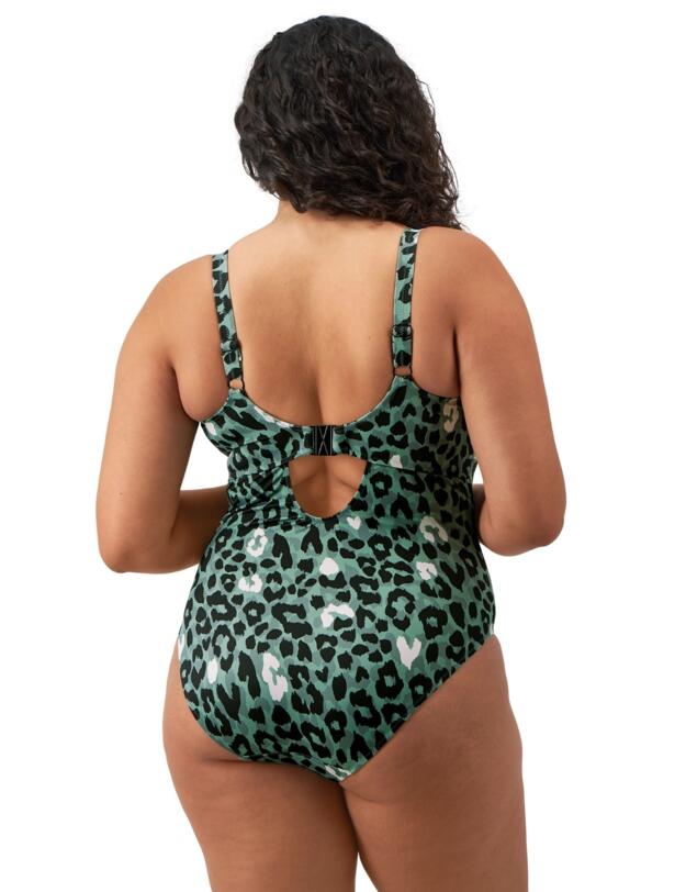 Elomi Jungle Bay Non Wired Plunge Swimsuit Black