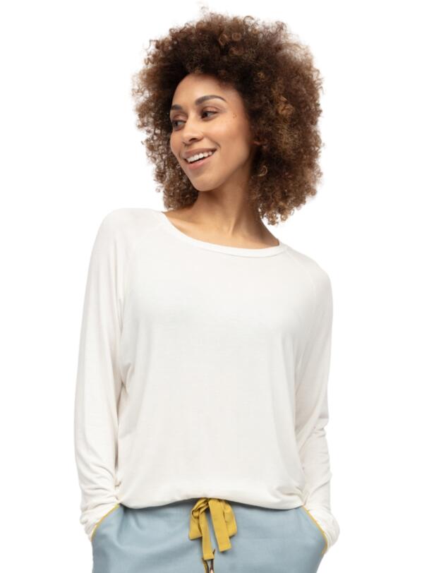 Cyberjammies Piper Slouch Jersey Pyjama Top White