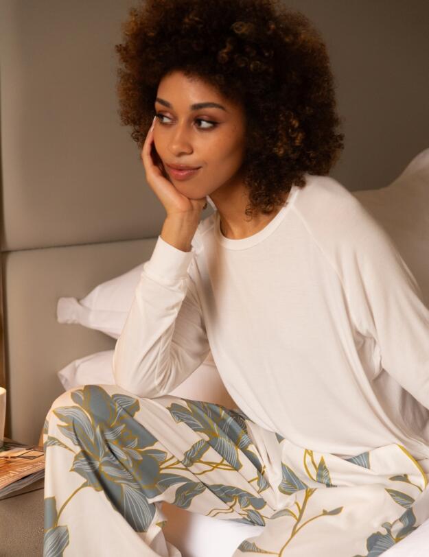 Cyberjammies Piper Slouch Jersey Pyjama Top White