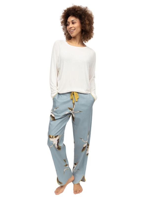 Cyberjammies Piper Slouch Jersey Pyjama Top White