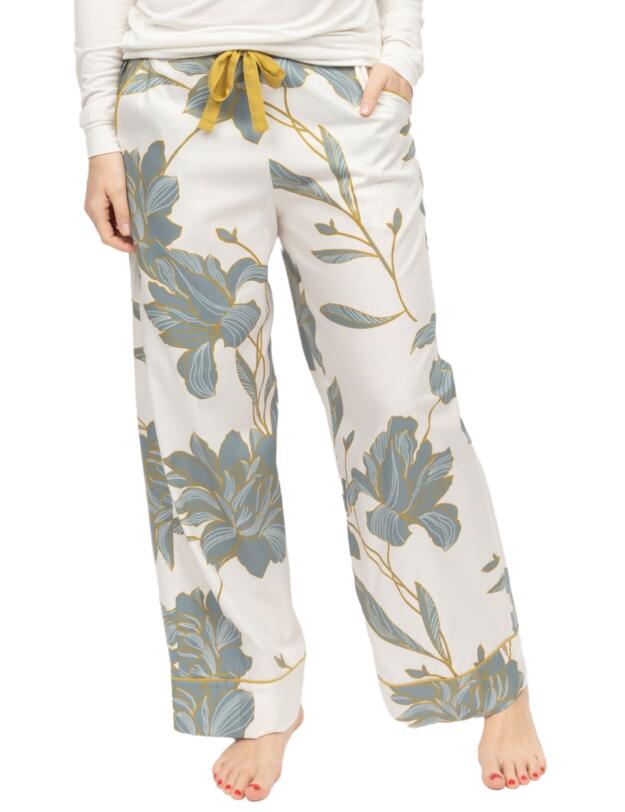 Cyberjammies Piper Floral Print Wide Pyjama Bottoms White Mix