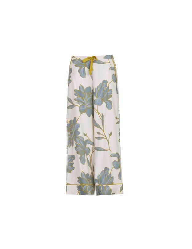 Cyberjammies Piper Floral Print Wide Pyjama Bottoms White Mix