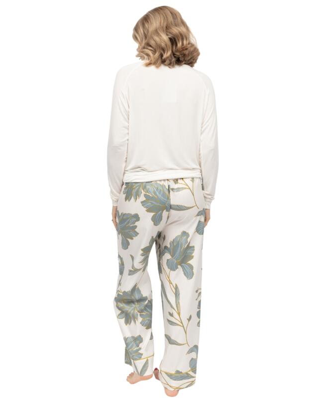 Cyberjammies Piper Floral Print Wide Pyjama Bottoms White Mix