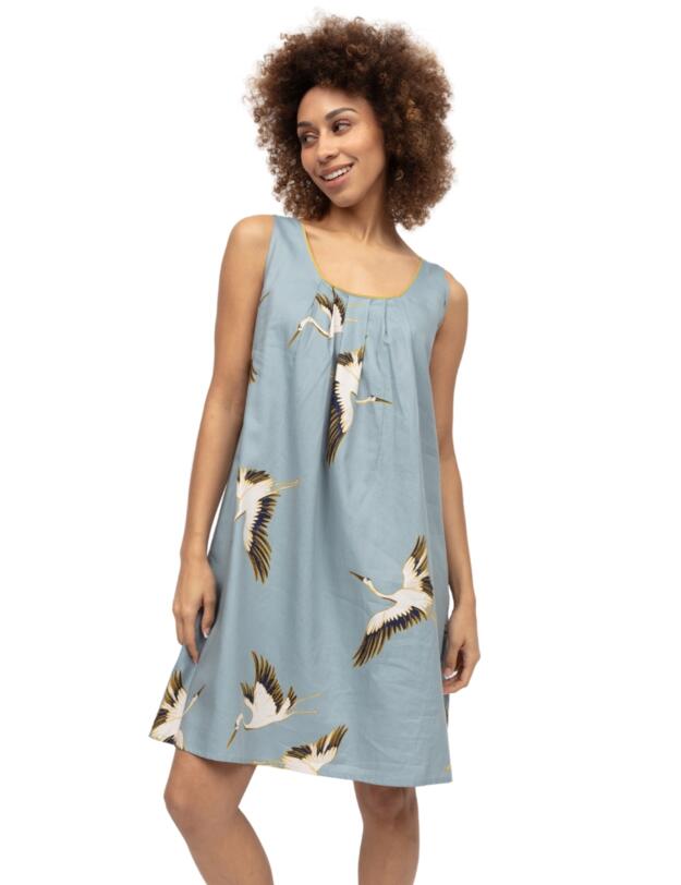 Cyberjammies Piper Crane Bird Print Short Nightdress White Mix