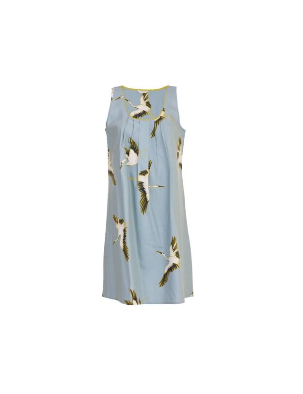 Cyberjammies Piper Crane Bird Print Short Nightdress White Mix