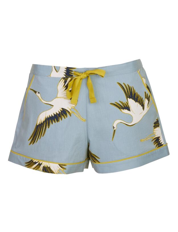 Cyberjammies Piper Crane Bird Print Shorts Blue Mix