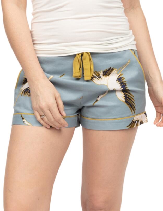 Cyberjammies Piper Crane Bird Print Shorts Blue Mix