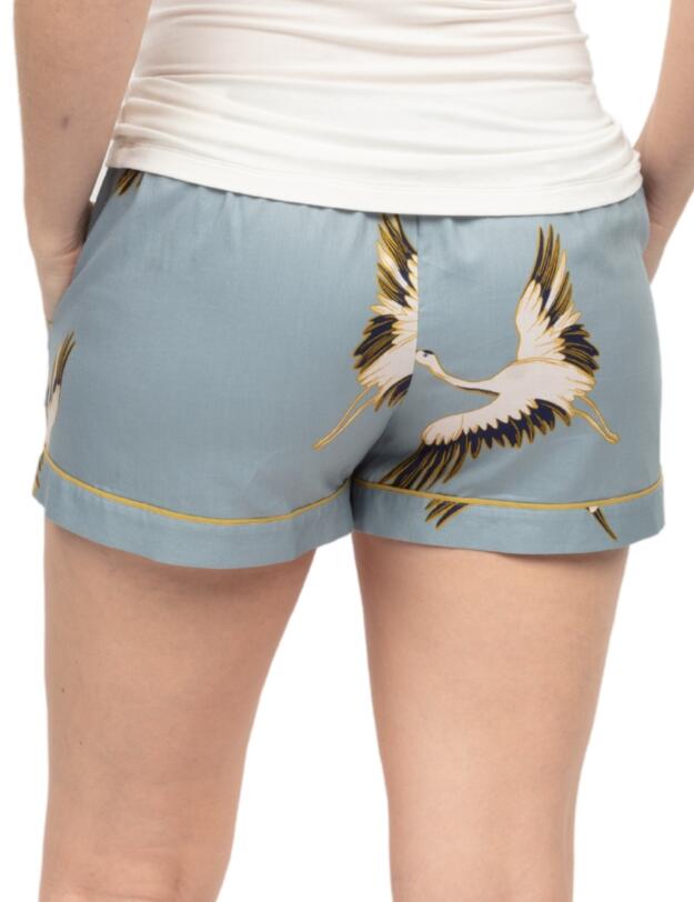 Cyberjammies Piper Crane Bird Print Shorts Blue Mix
