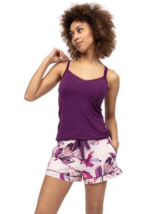 Cyberjammies Colette Lace Trim Jersey Hidden Support Vest Dark Purple