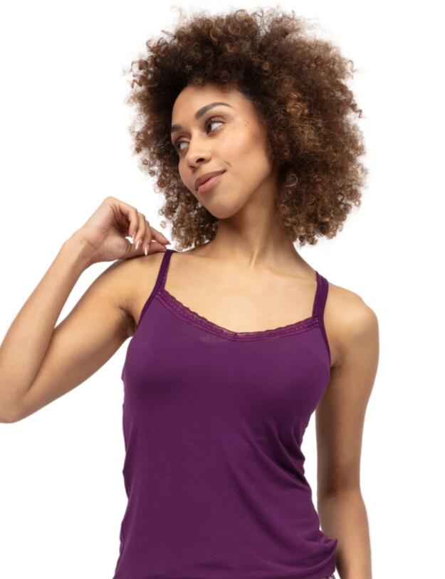 Cyberjammies Colette Lace Trim Jersey Hidden Support Vest Dark Purple