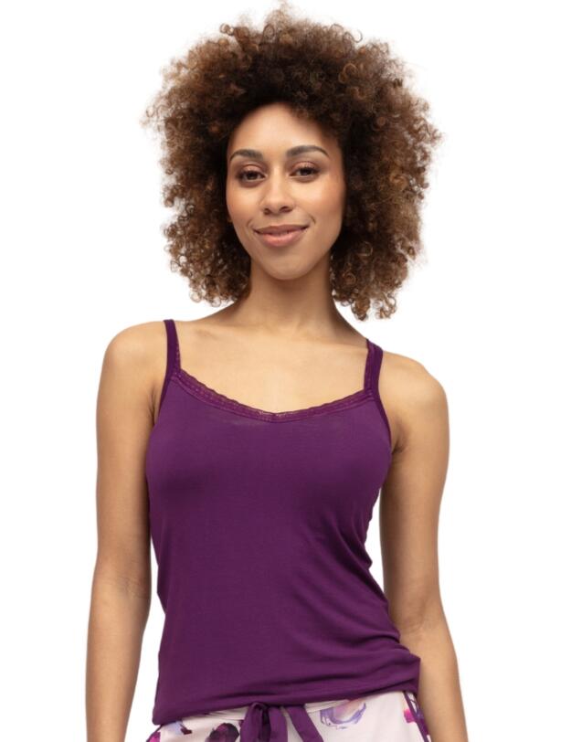 Cyberjammies Colette Lace Trim Jersey Hidden Support Vest Dark Purple