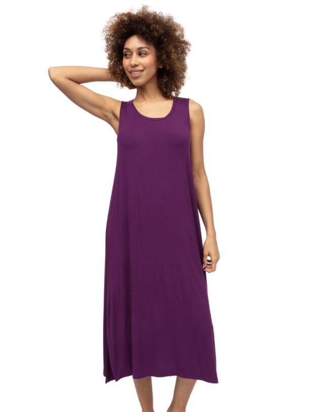 Cyberjammies Colette Jersey Long Nightdress Dark Purple