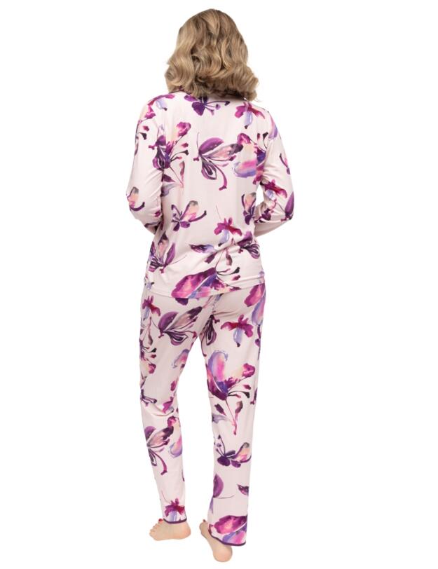 Cyberjammies Colette Floral Printed Jersey Pyjama Top Pink Mix