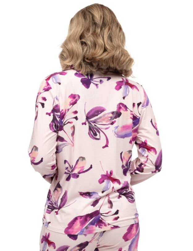 Cyberjammies Colette Floral Printed Jersey Pyjama Top Pink Mix