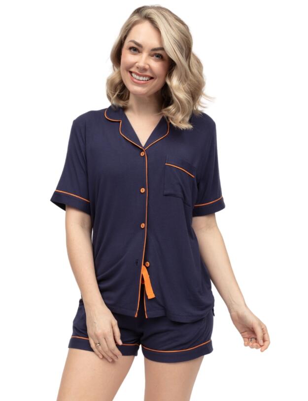 Cyberjammies Taylor Revere Jersey Shorty Set Navy