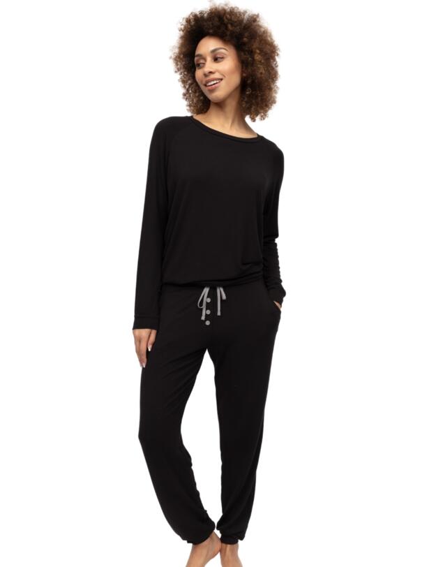 Cyberjammies Parker Slouch Jersey Pyjama Top Black