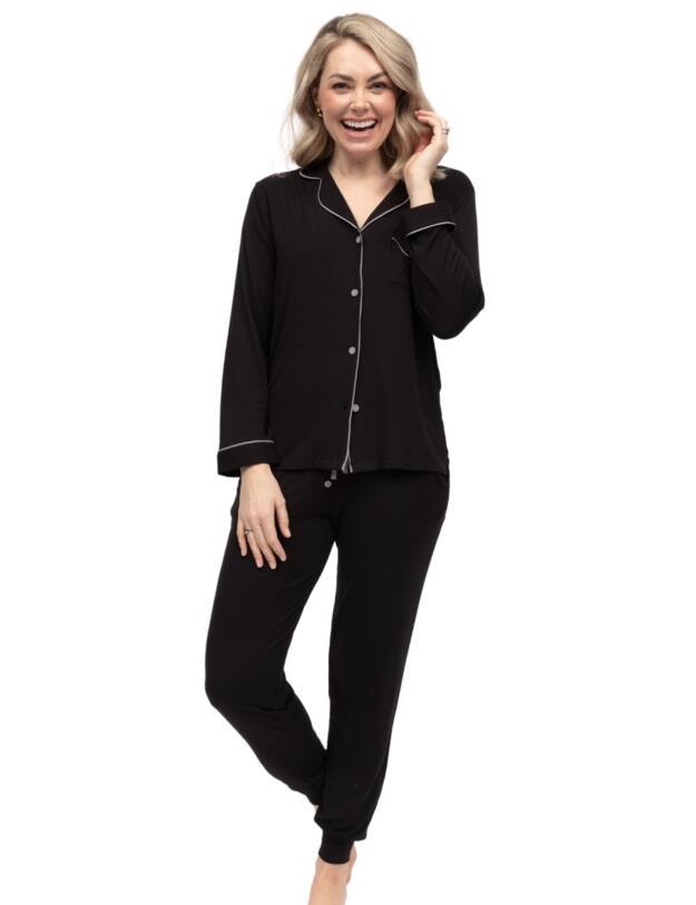 Cyberjammies Parker Revere Jersey Pyjama Top Black