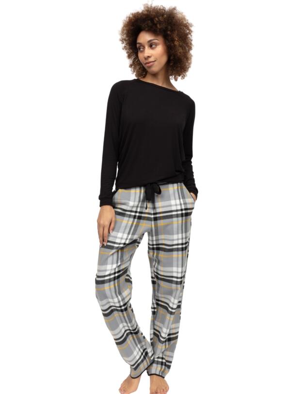 Cyberjammies Parker Brushed Check Pyjama Bottoms Grey Mix