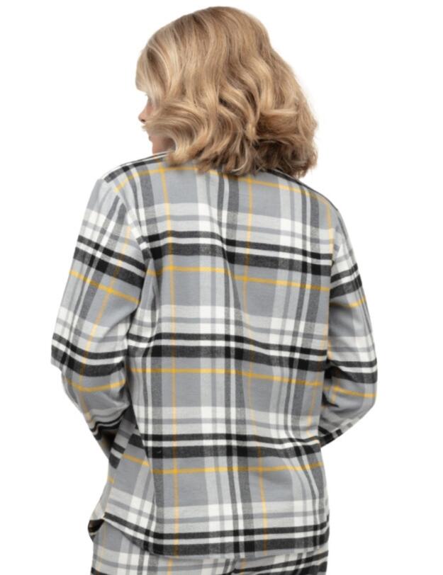 Cyberjammies Parker Brushed Check Pyjama Top Grey Mix