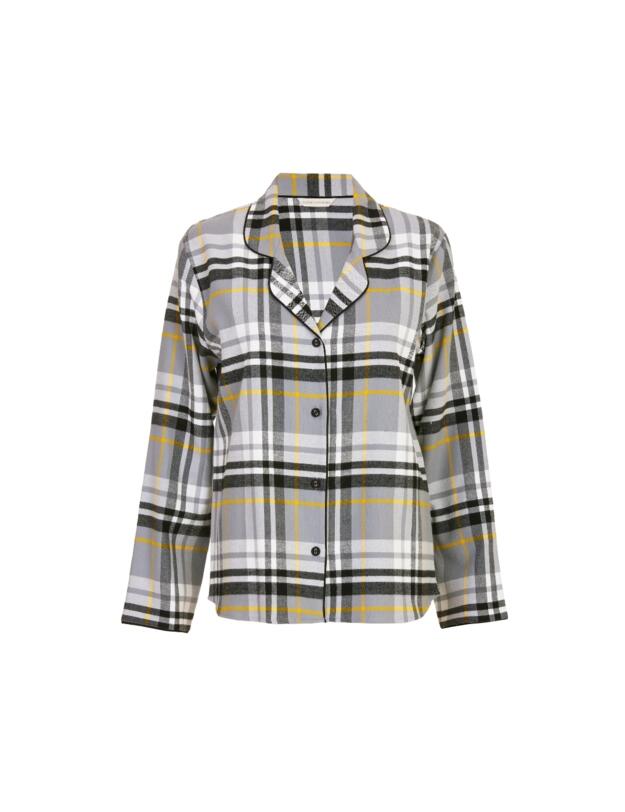 Cyberjammies Parker Brushed Check Pyjama Top Grey Mix